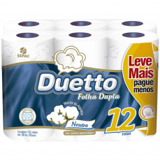 PAPEL HIGIENICO DUETTO 12 ROLOS 30M - BELA VISTA